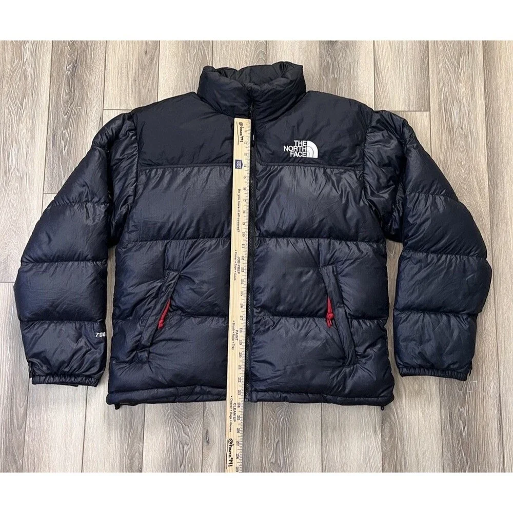 The North Face 700 Down Black Puffer Jacket Full Zip Pockets Men's Sz Large